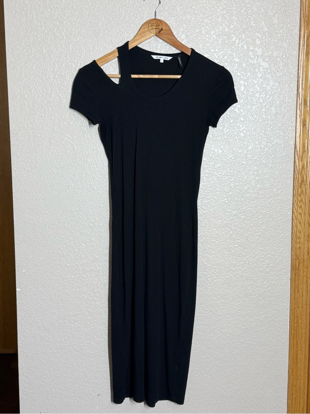 Helmut Lang slash tee midi dress small black